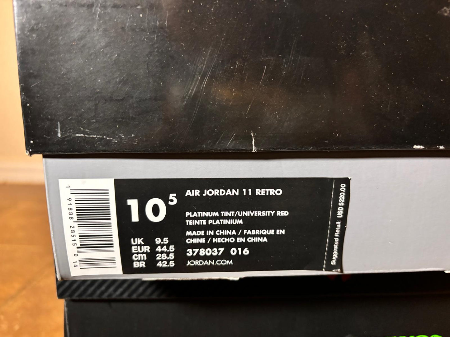 Air Jordan 11 Retro “Platinum Tint / University Red” – Size 10.5 (Deadstock / Brand New)