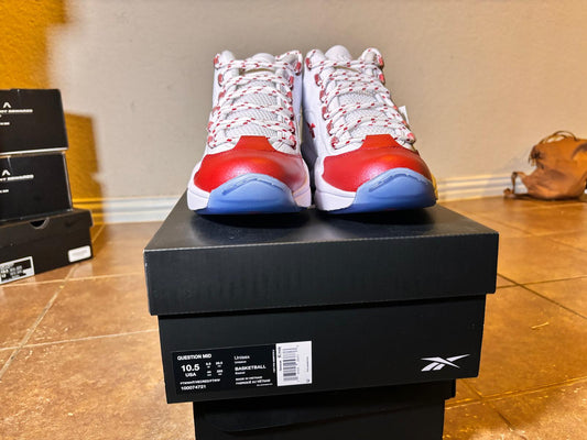 Reebok Question Mid “Red Toe” – Size 10.5 (Brand New / Deadstock) 25th Anniversary